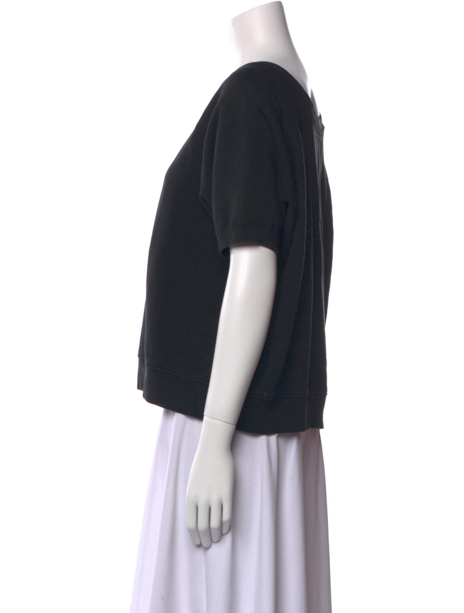 Nili Lotan Bateau Neckline Short Sleeve Sweatshirt