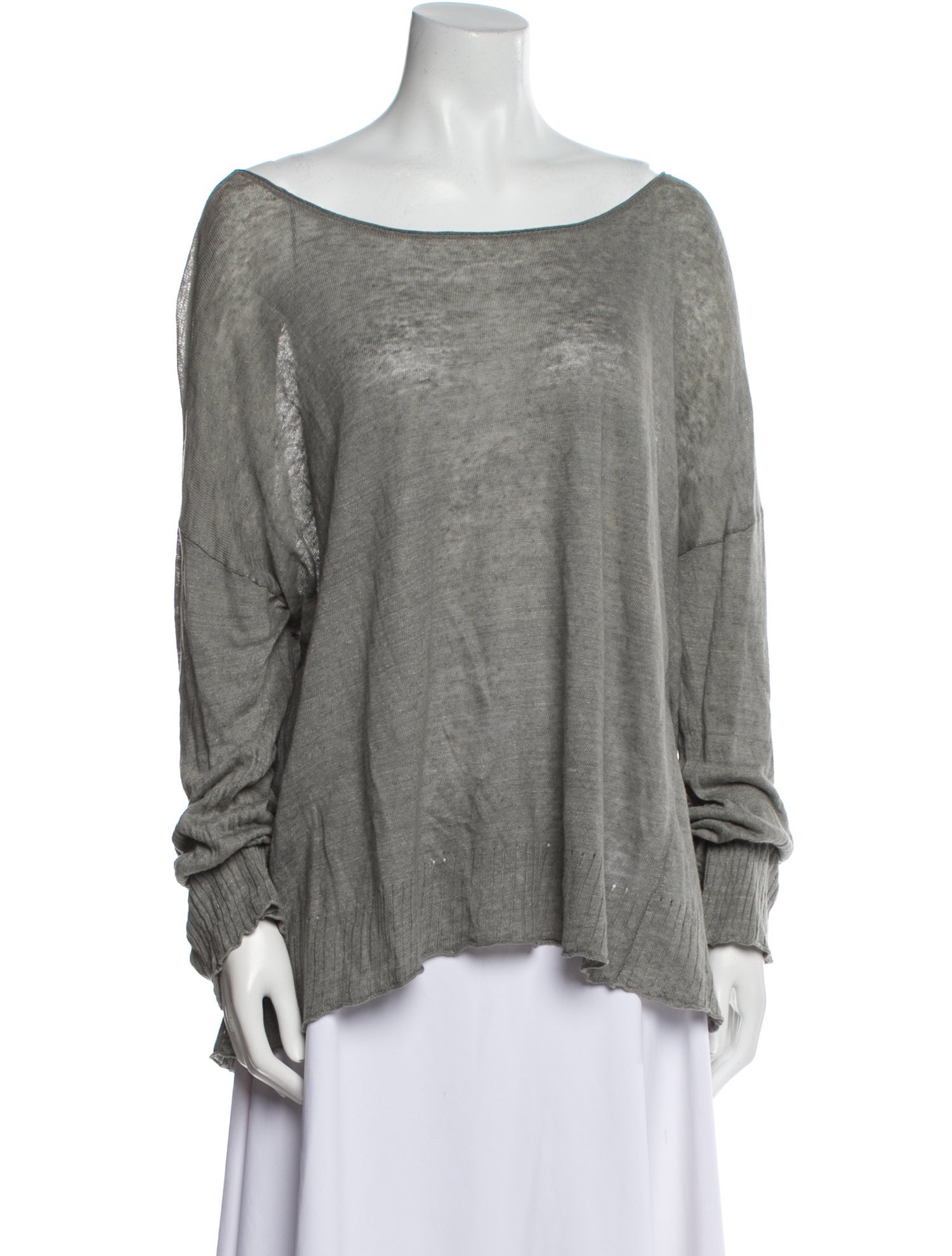 Nili Lotan Linen Scoop Neck Top