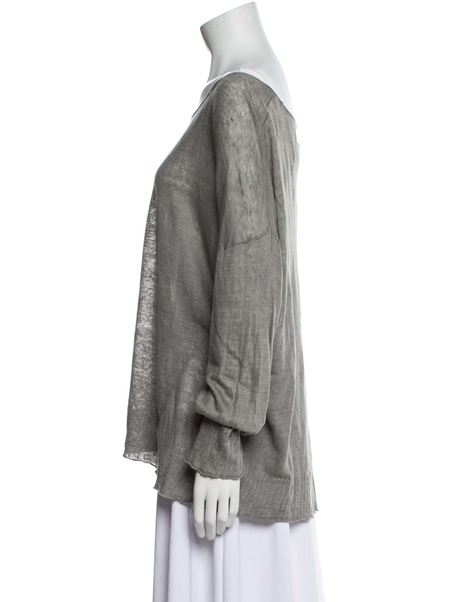 Nili Lotan Linen Scoop Neck Top