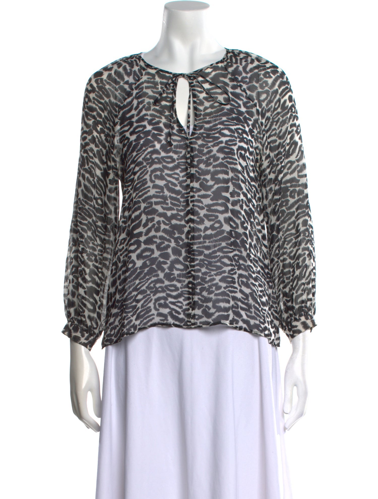 Nili Lotan Silk Animal Print Blouse