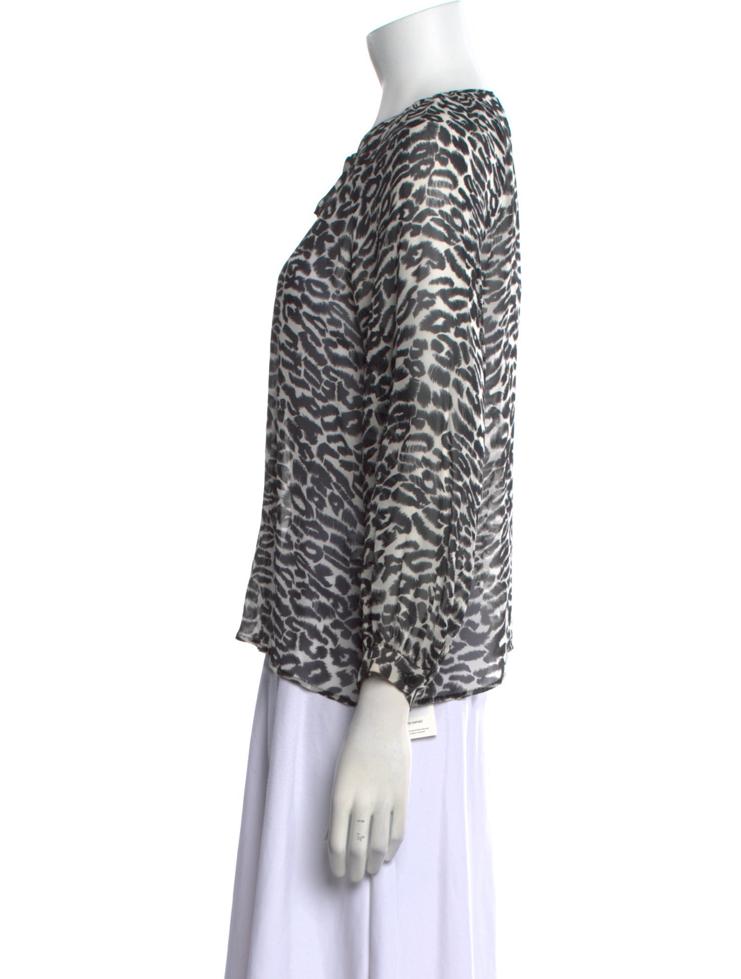 Nili Lotan Silk Animal Print Blouse