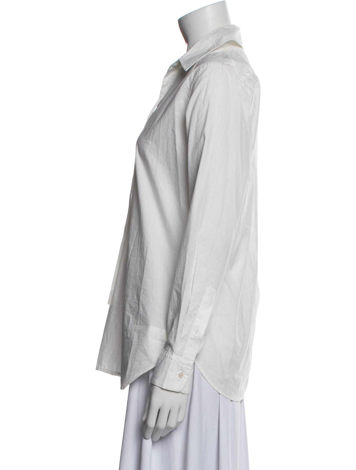 Nili Lotan V-Neck Long Sleeve Button-Up Top