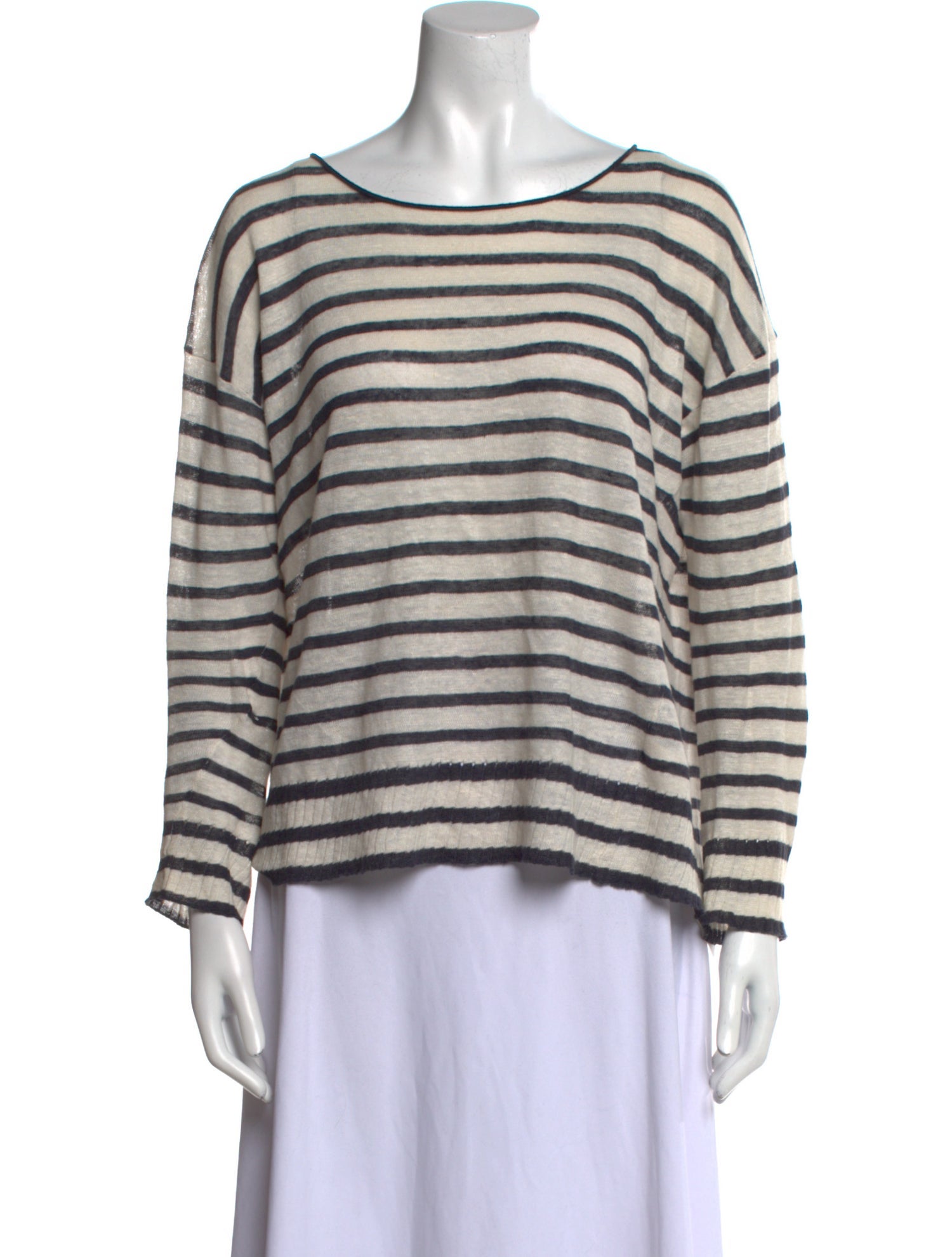 Nili Lotan Linen Striped Sweater