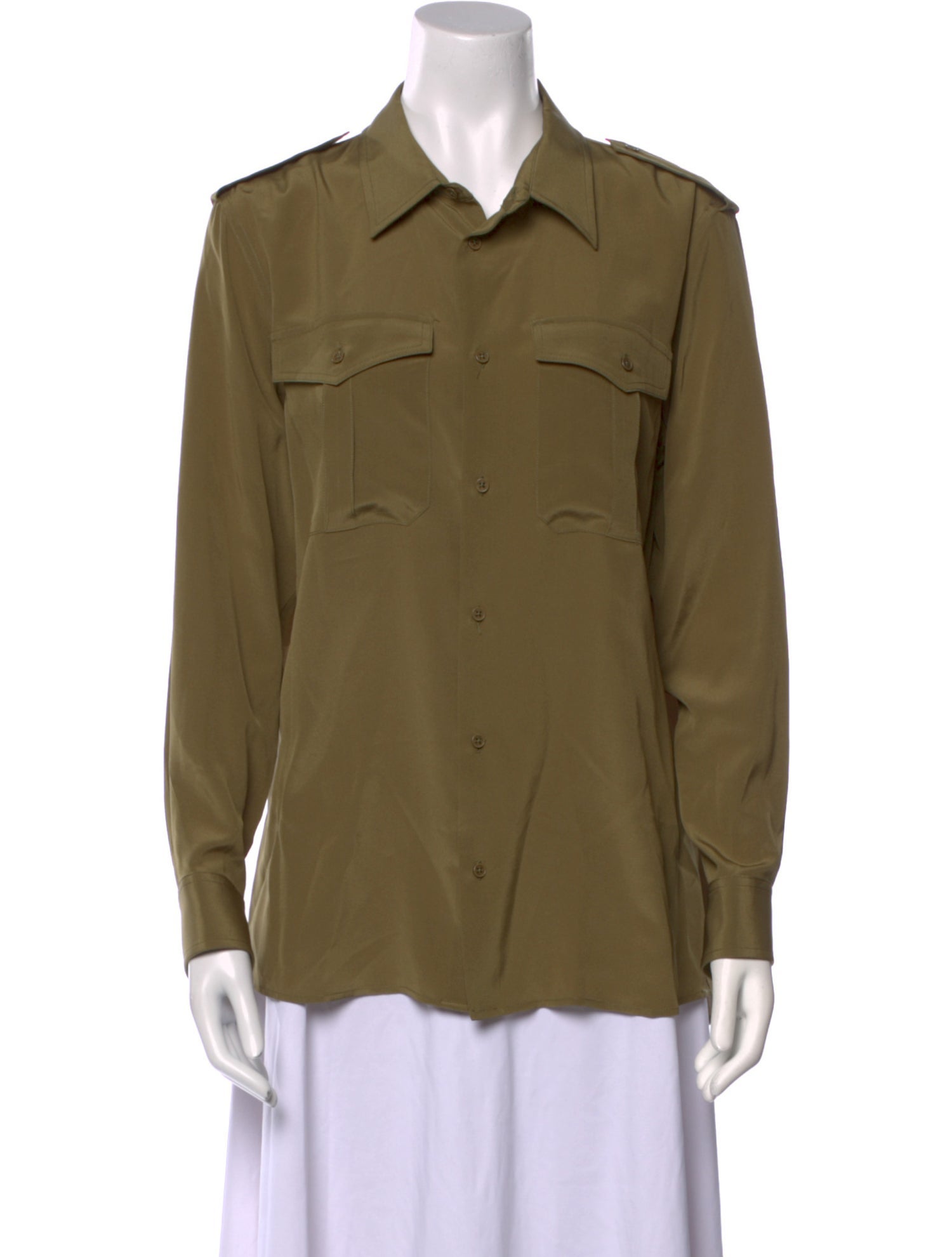 Nili Lotan Silk Long Sleeve Button-Up Top w/ Tags