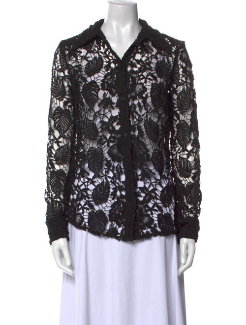 Nili Lotan Printed Long Sleeve Button-Up Top