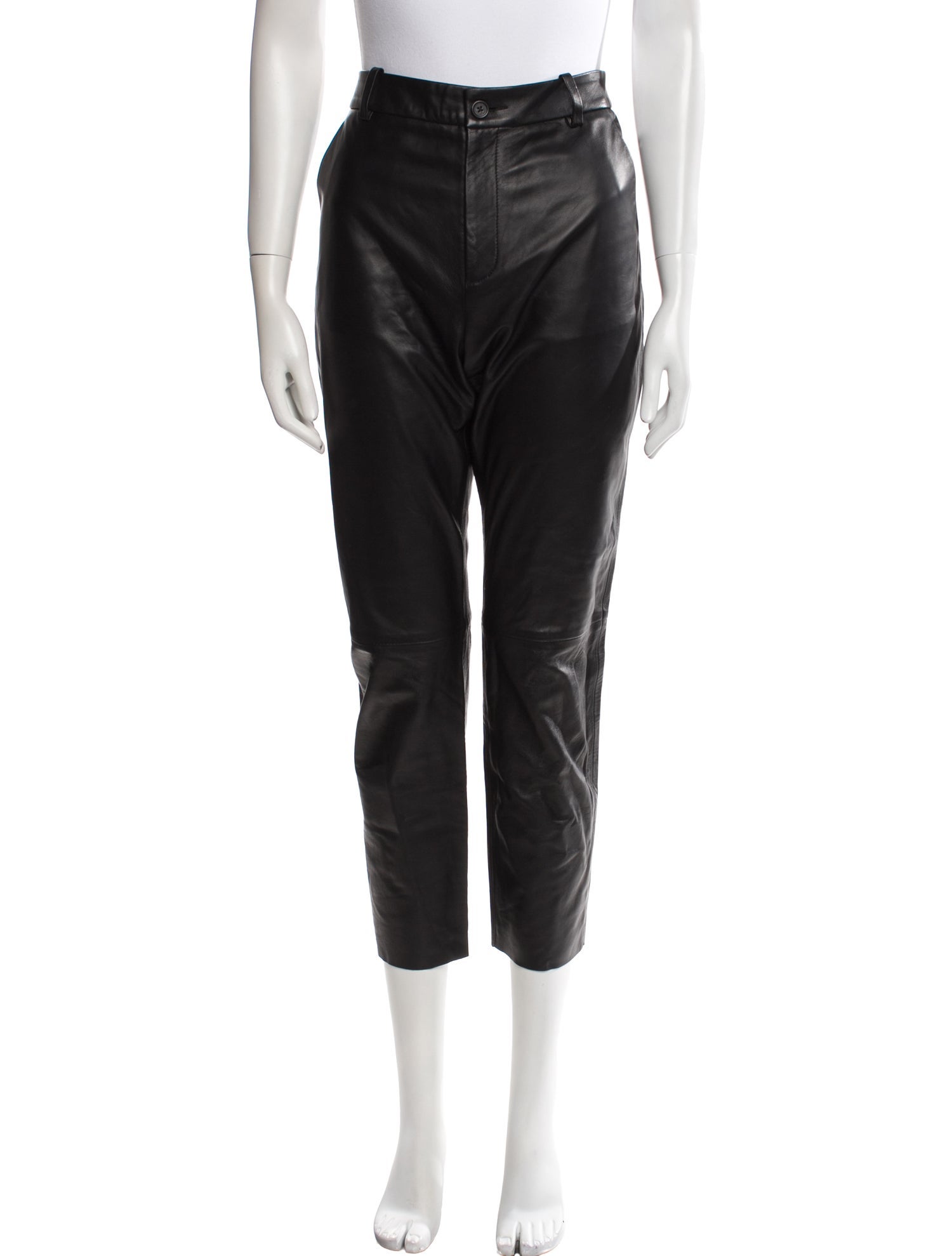 Nili Lotan Lambskin Straight Leg Pants