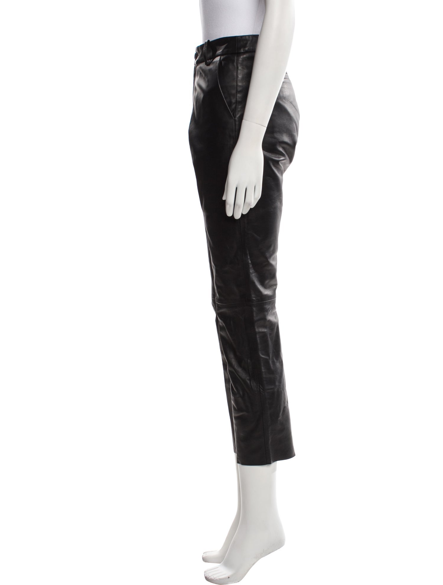 Nili Lotan Lambskin Straight Leg Pants