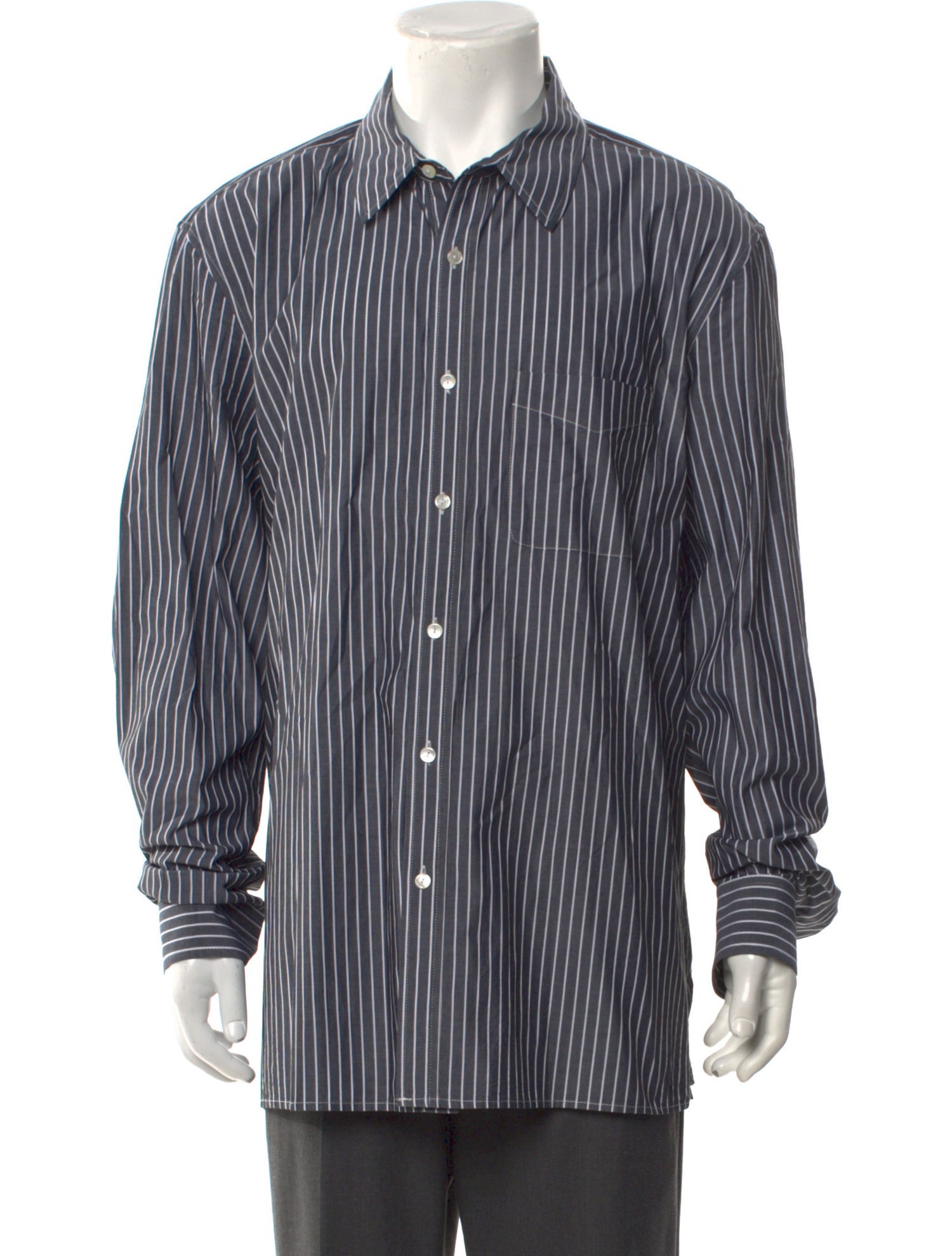 Nili Lotan Striped Long Sleeve Dress Shirt