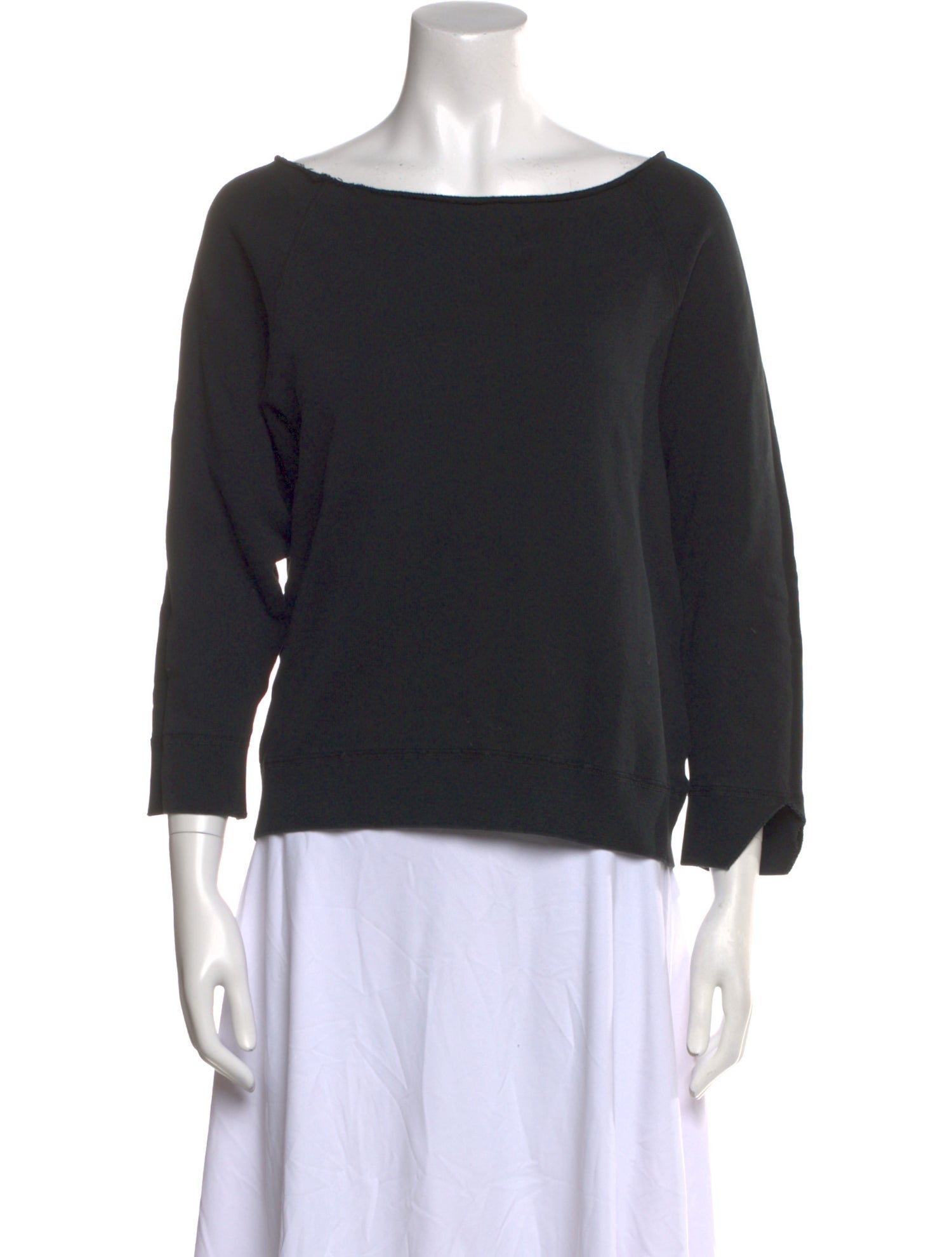 Nili Lotan Bateau Neckline Three-Quarter Sleeve Sweatshirt