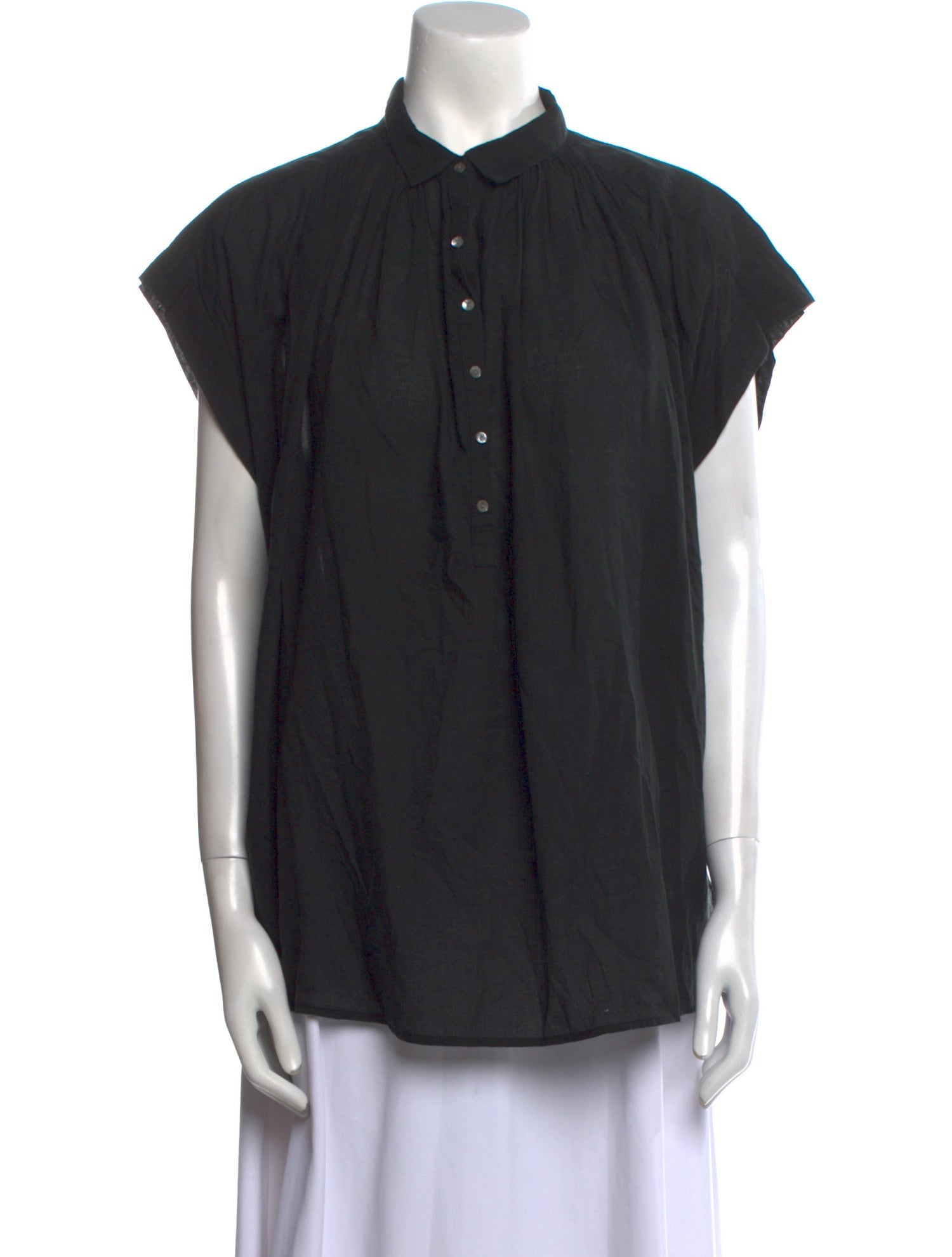 Nili Lotan Short Sleeve Button-Up Top