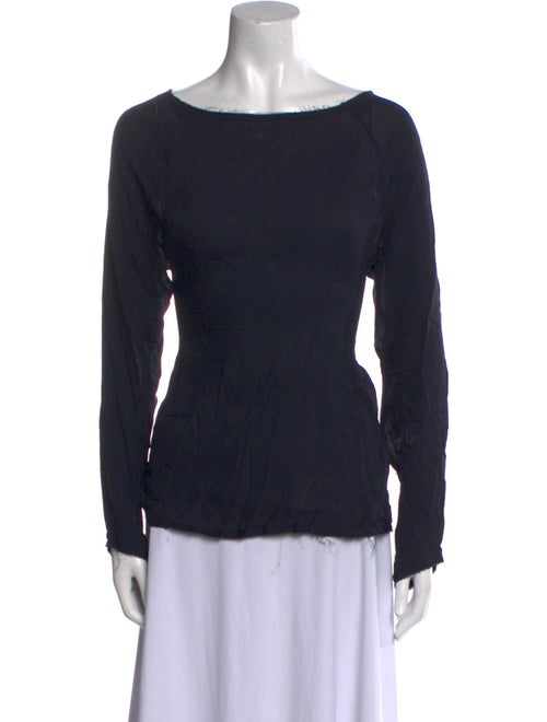 Nili Lotan Silk Bateau Neckline Top