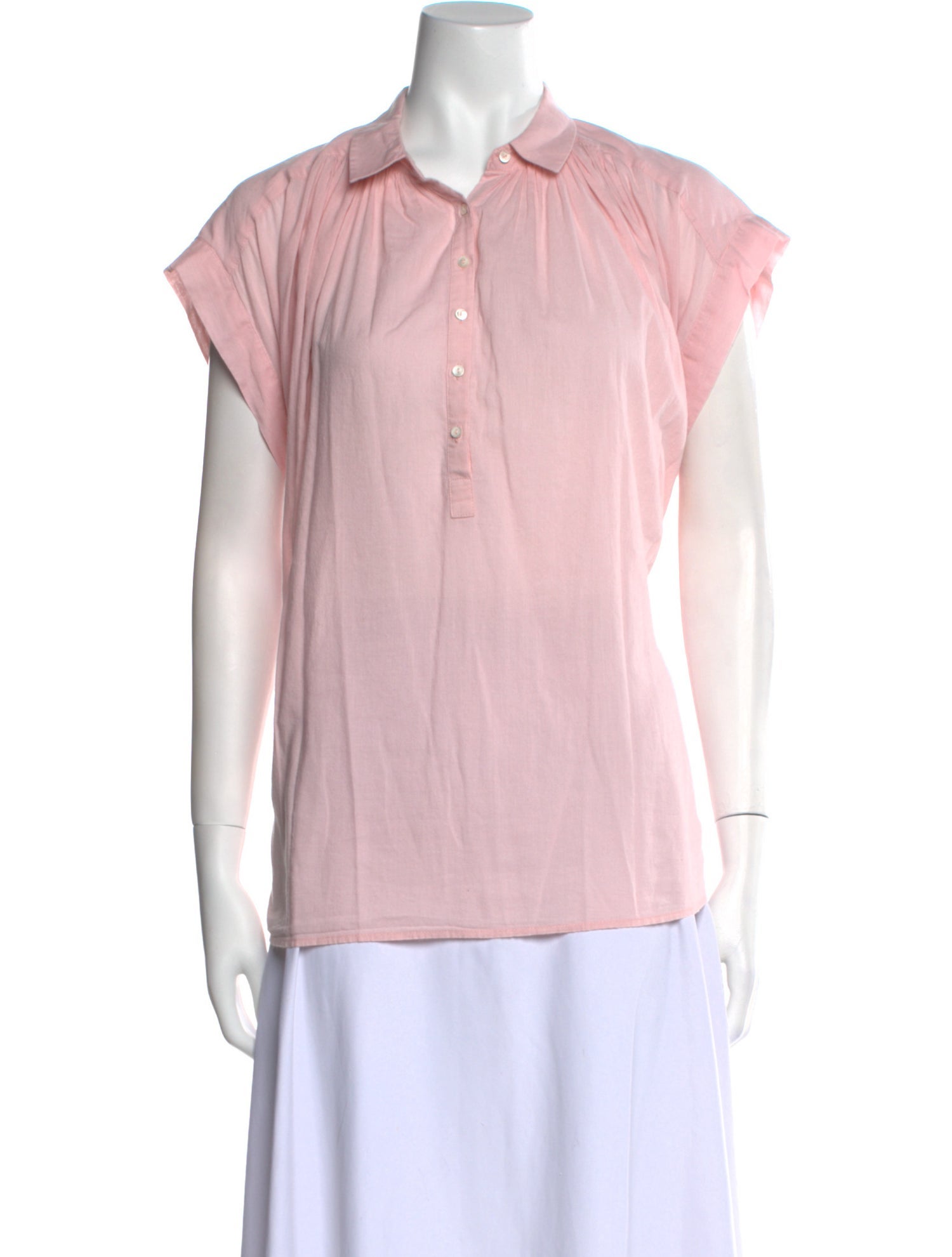 Nili Lotan Short Sleeve Button-Up Top