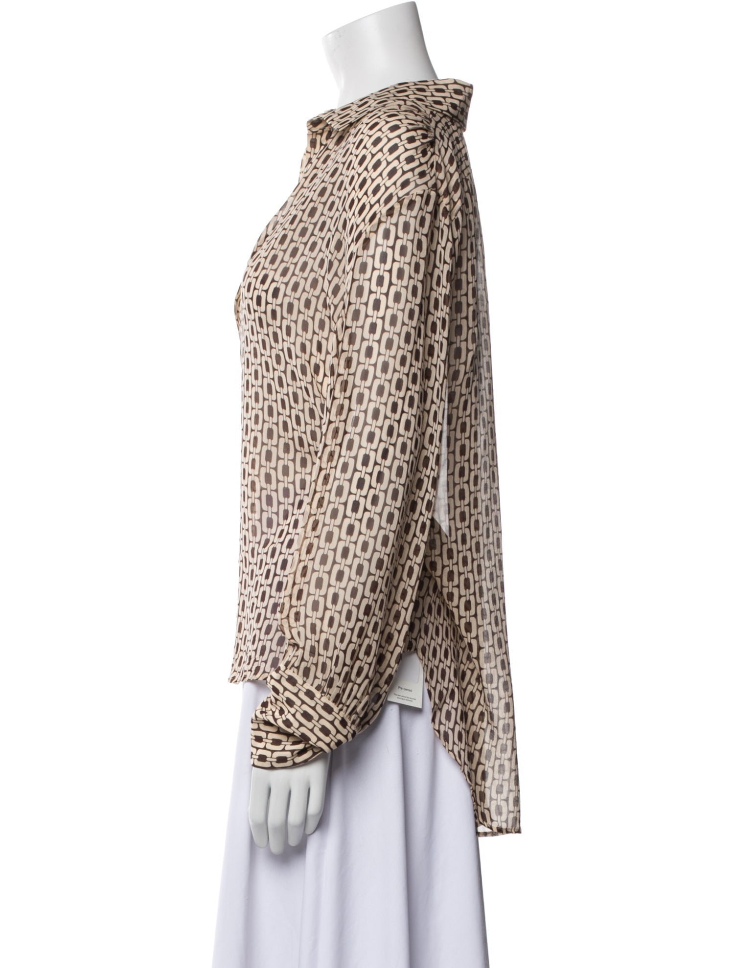 Nili Lotan Silk Printed Blouse