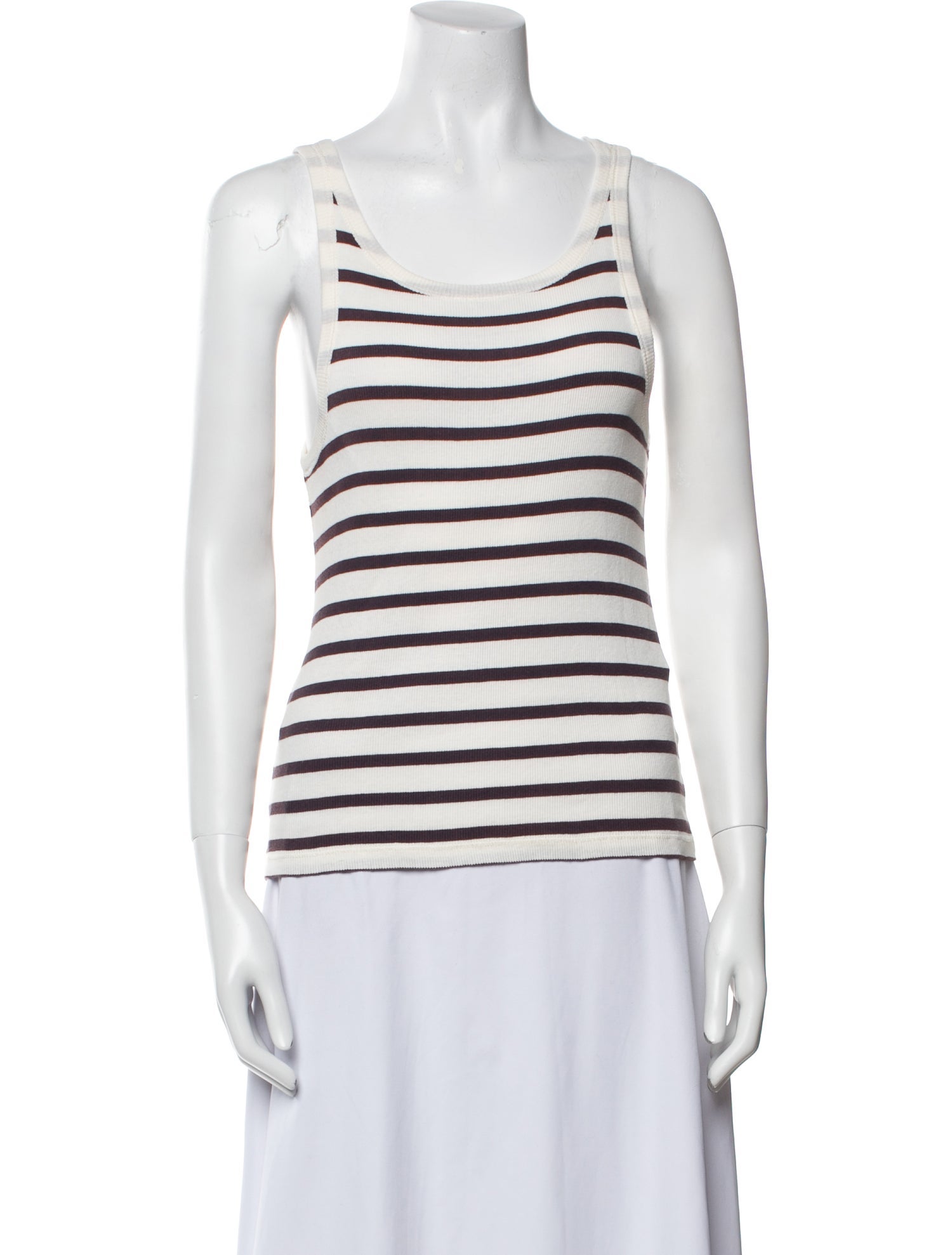 Nili Lotan Striped Scoop Neck Top