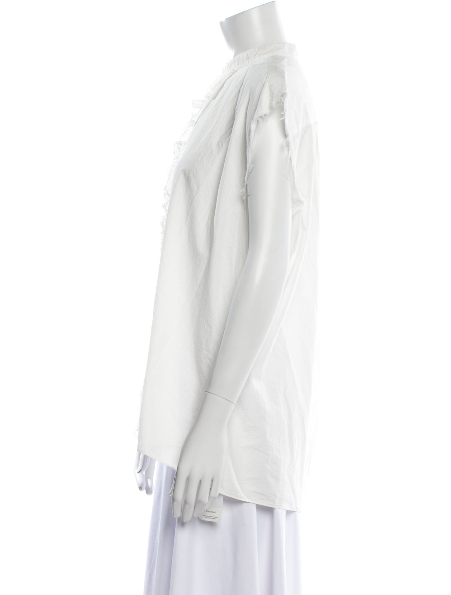 Nili Lotan Mock Neck Short Sleeve Blouse