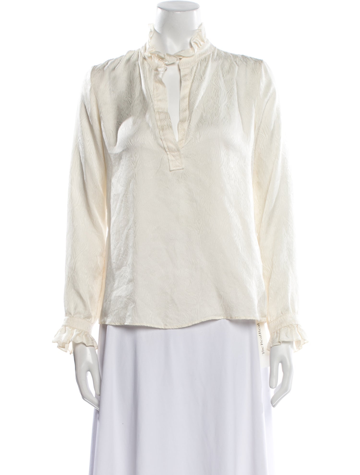 Nili Lotan Silk Mock Neck Blouse