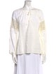 Nili Lotan Linen Tie Neck Blouse