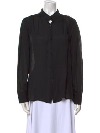 Nili Lotan Silk Long Sleeve Button-Up Top
