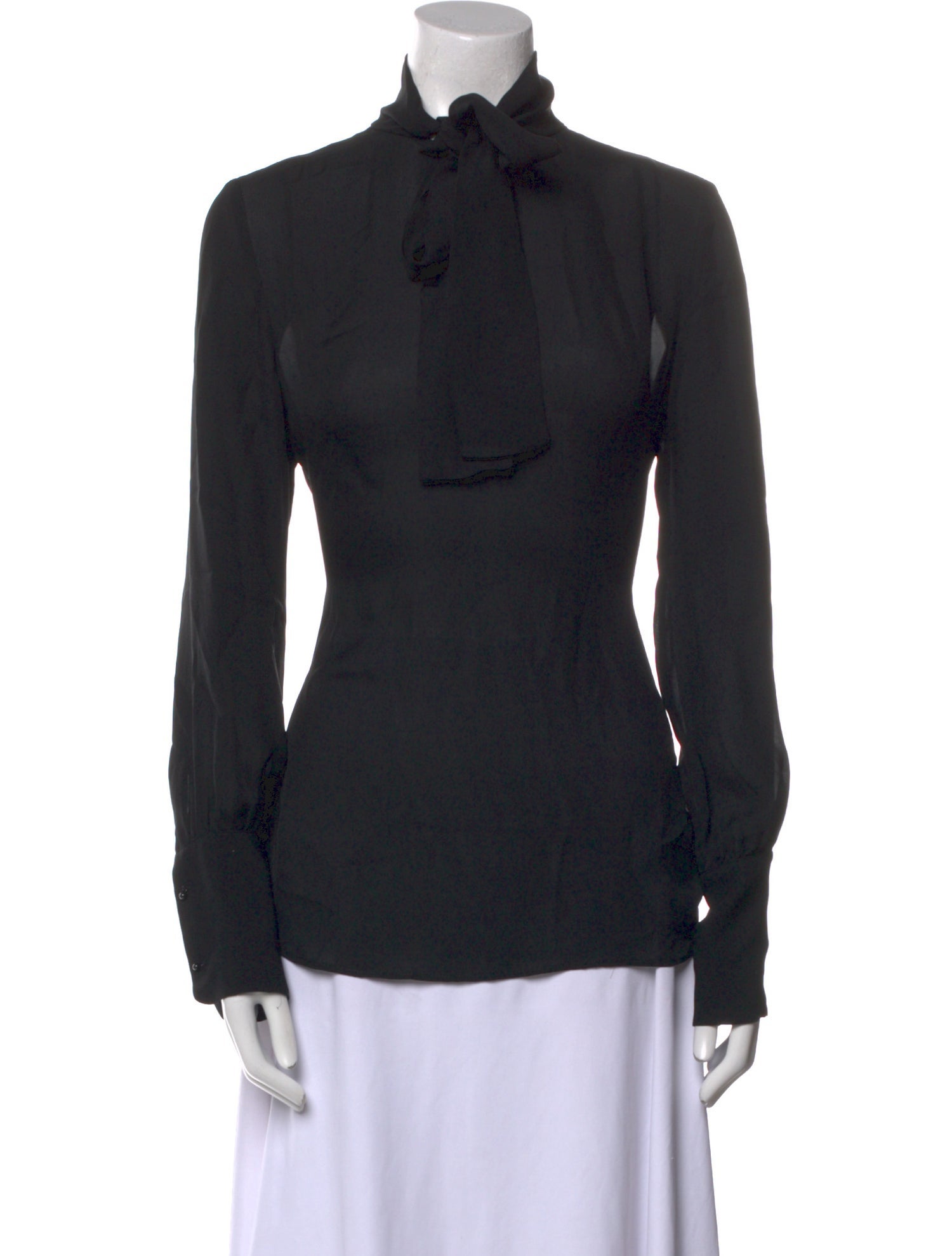 Nili Lotan Silk Mock Neck Button-Up Top