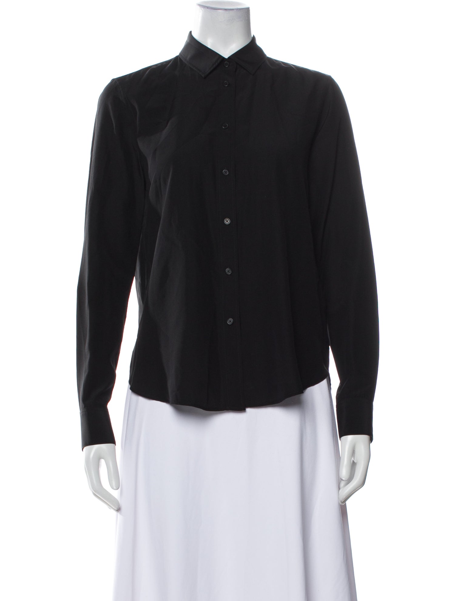 Nili Lotan Silk Long Sleeve Button-Up Top