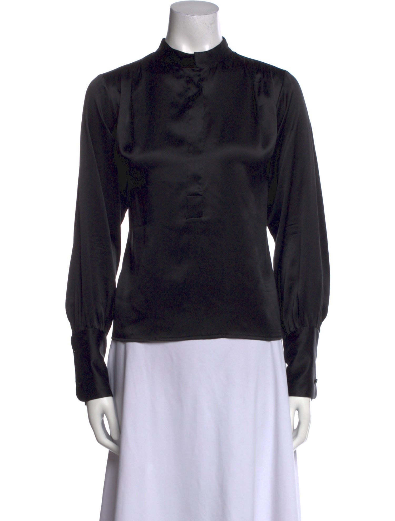 Nili Lotan Silk Mock Neck Blouse