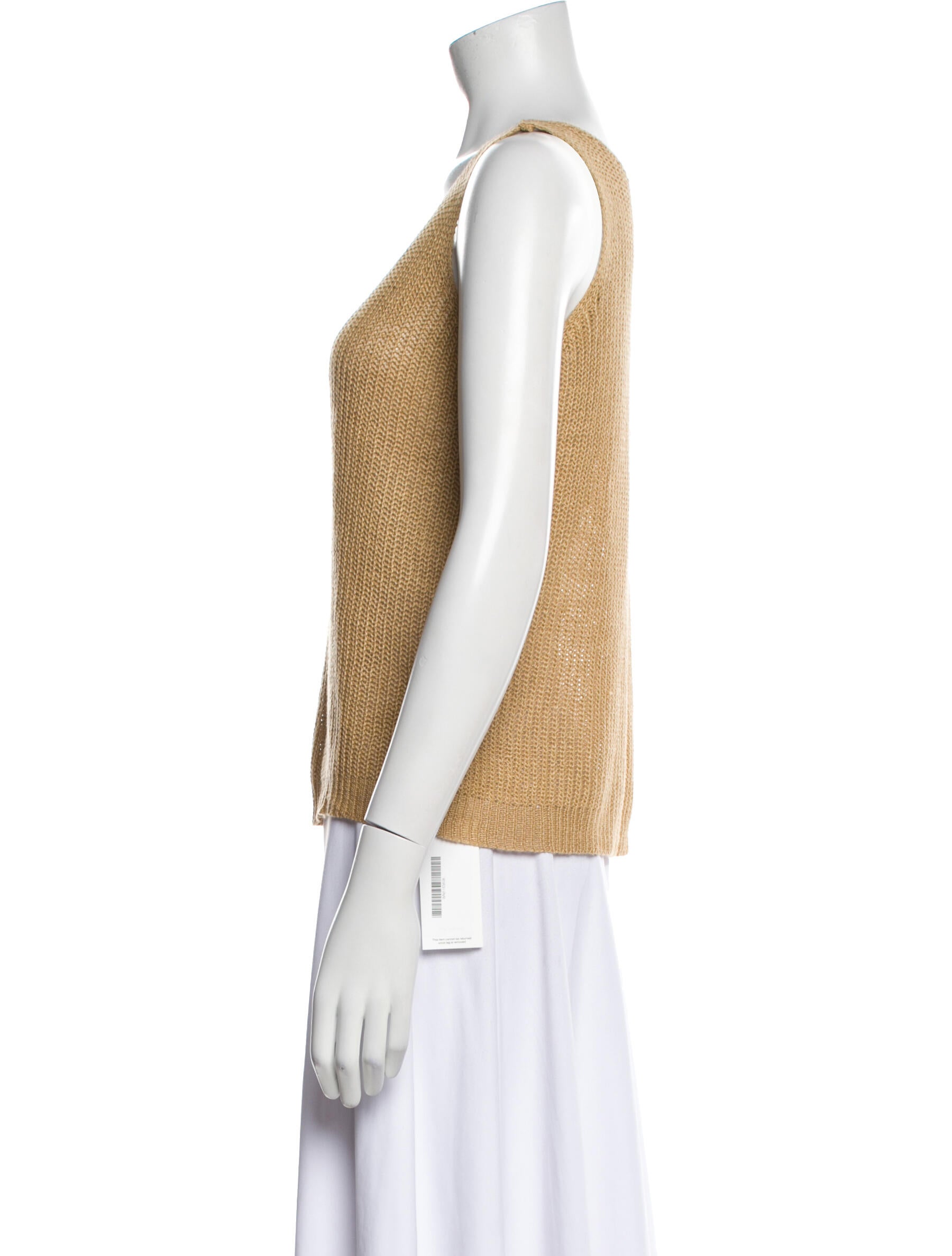 Nili Lotan Linen Scoop Neck Top