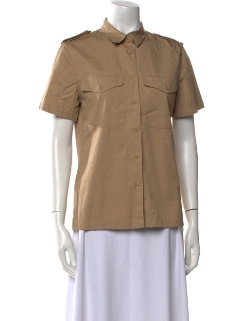 Nili Lotan Short Sleeve Button-Up Top