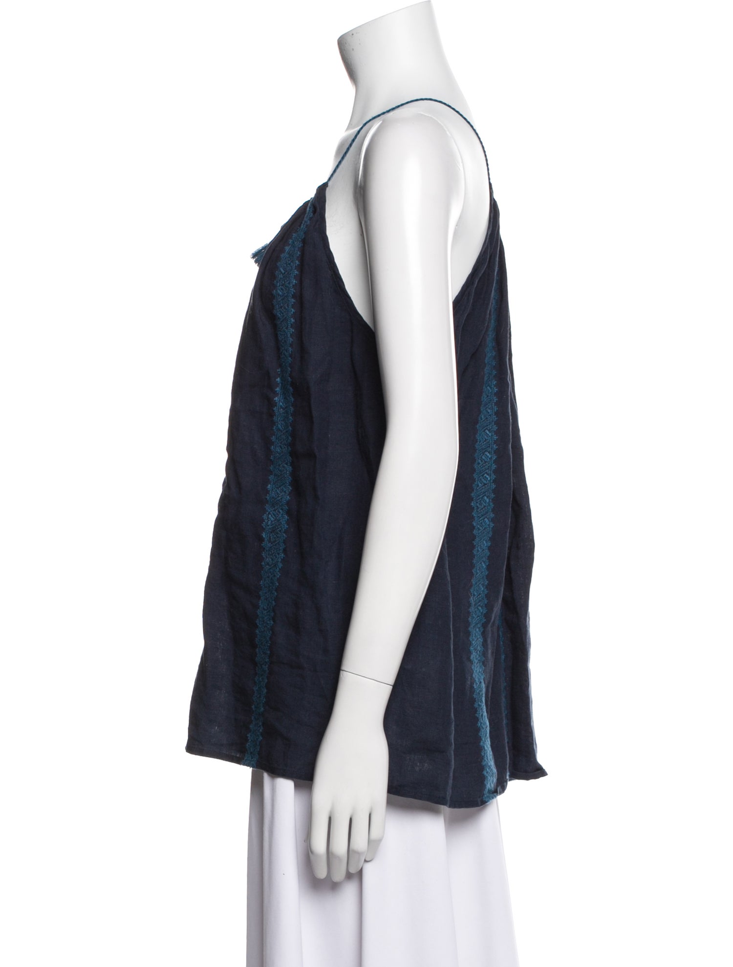 Nili Lotan Linen Striped Blouse