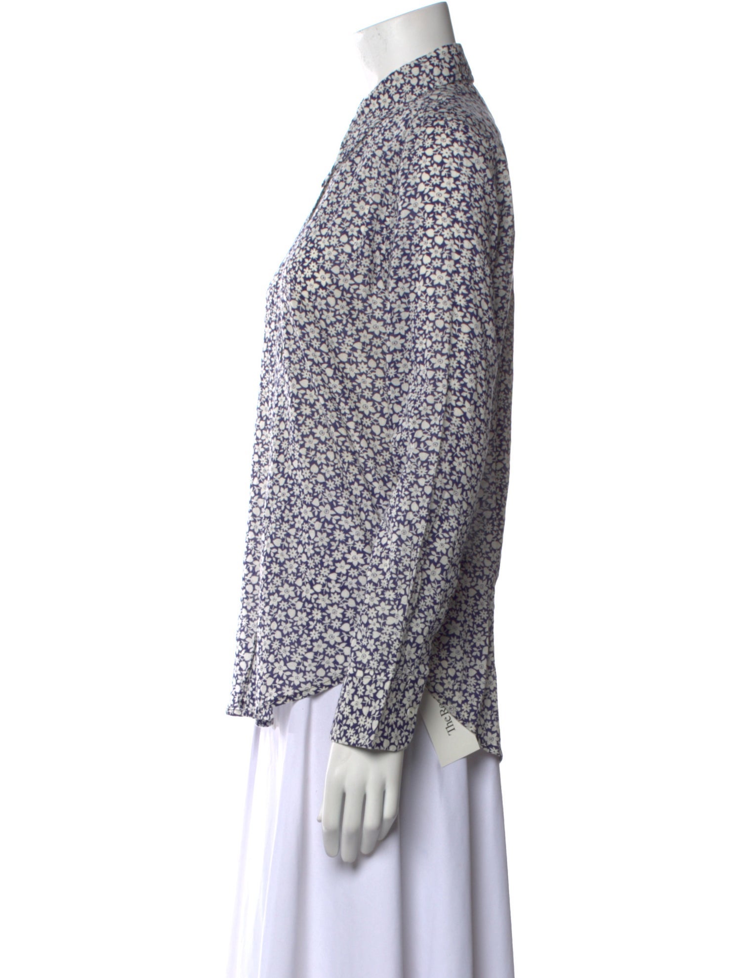 Nili Lotan Printed Long Sleeve Button-Up Top w/ Tags