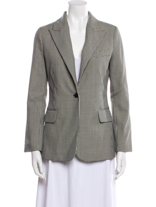 Nili Lotan Virgin Wool Houndstooth Print Blazer