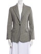 Nili Lotan Virgin Wool Houndstooth Print Blazer