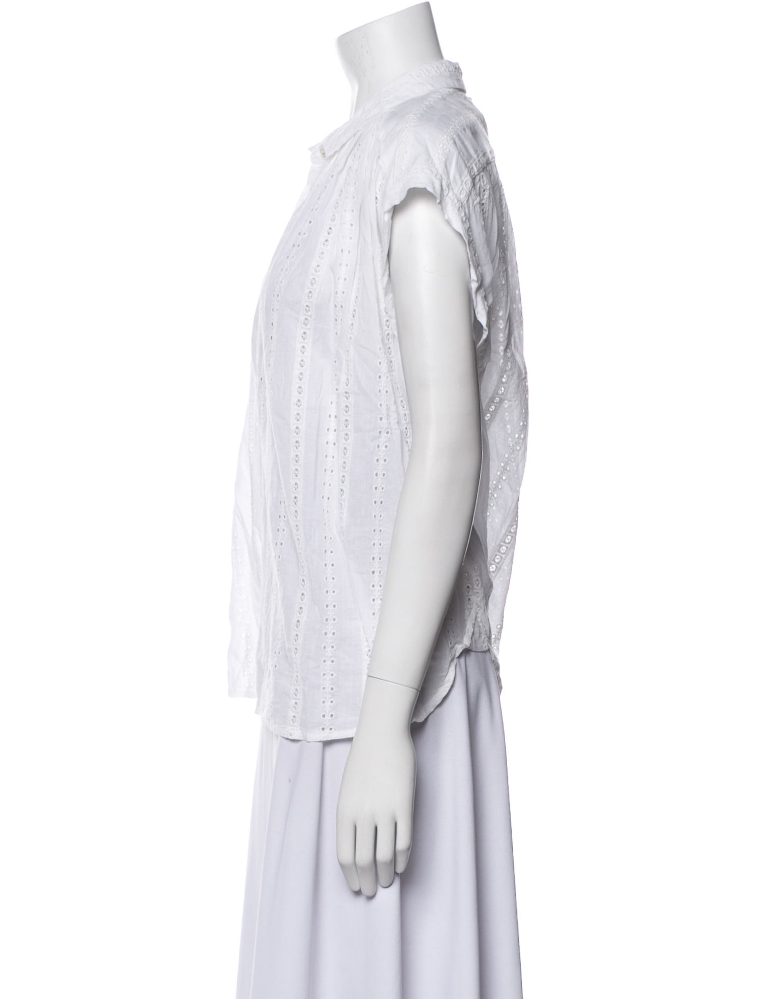 Nili Lotan Short Sleeve Button-Up Top