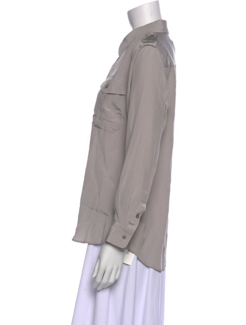 Nili Lotan Silk Long Sleeve Button-Up Top