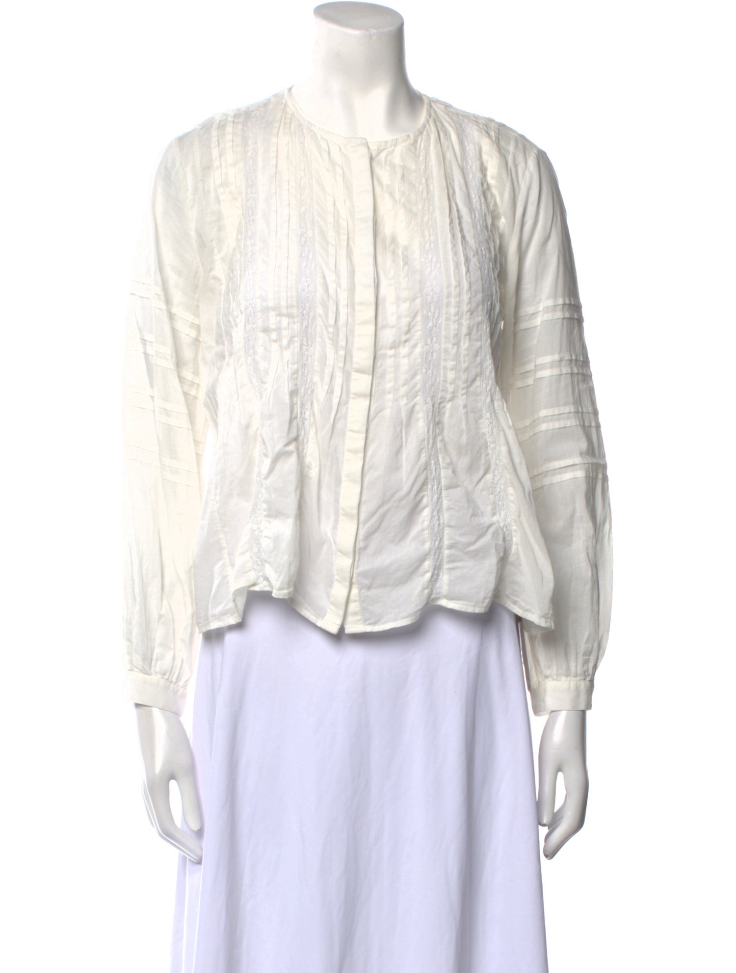 Nili Lotan Crew Neck Long Sleeve Blouse