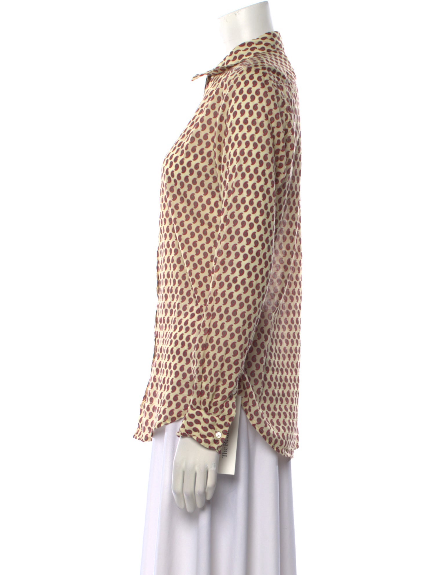 Nili Lotan Printed Long Sleeve Button-Up Top