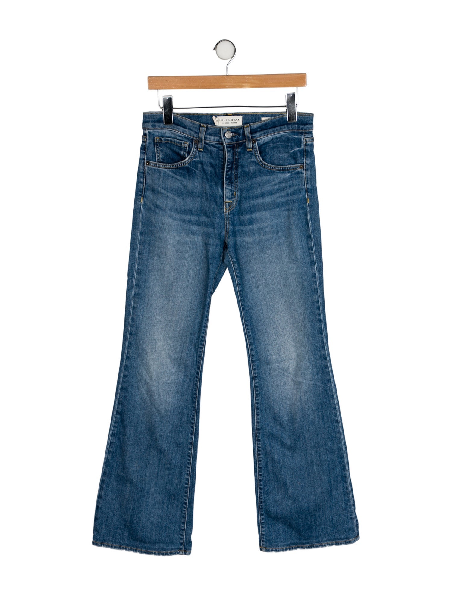 Nili Lotan Mid-Rise Wide Leg Jeans