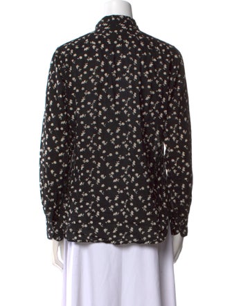Nili Lotan Printed Long Sleeve Button-Up Top