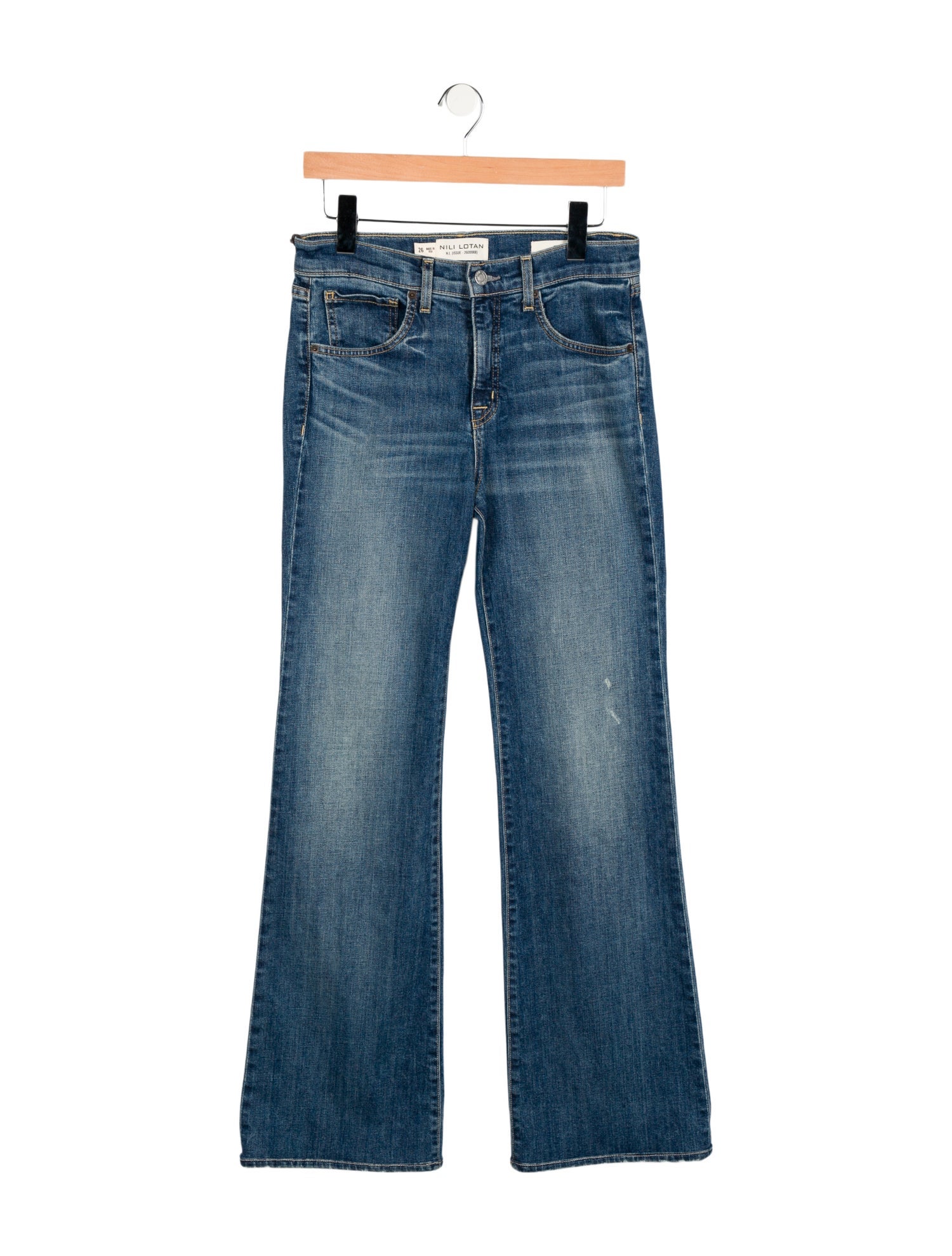 Nili Lotan Mid-Rise Wide Leg Jeans