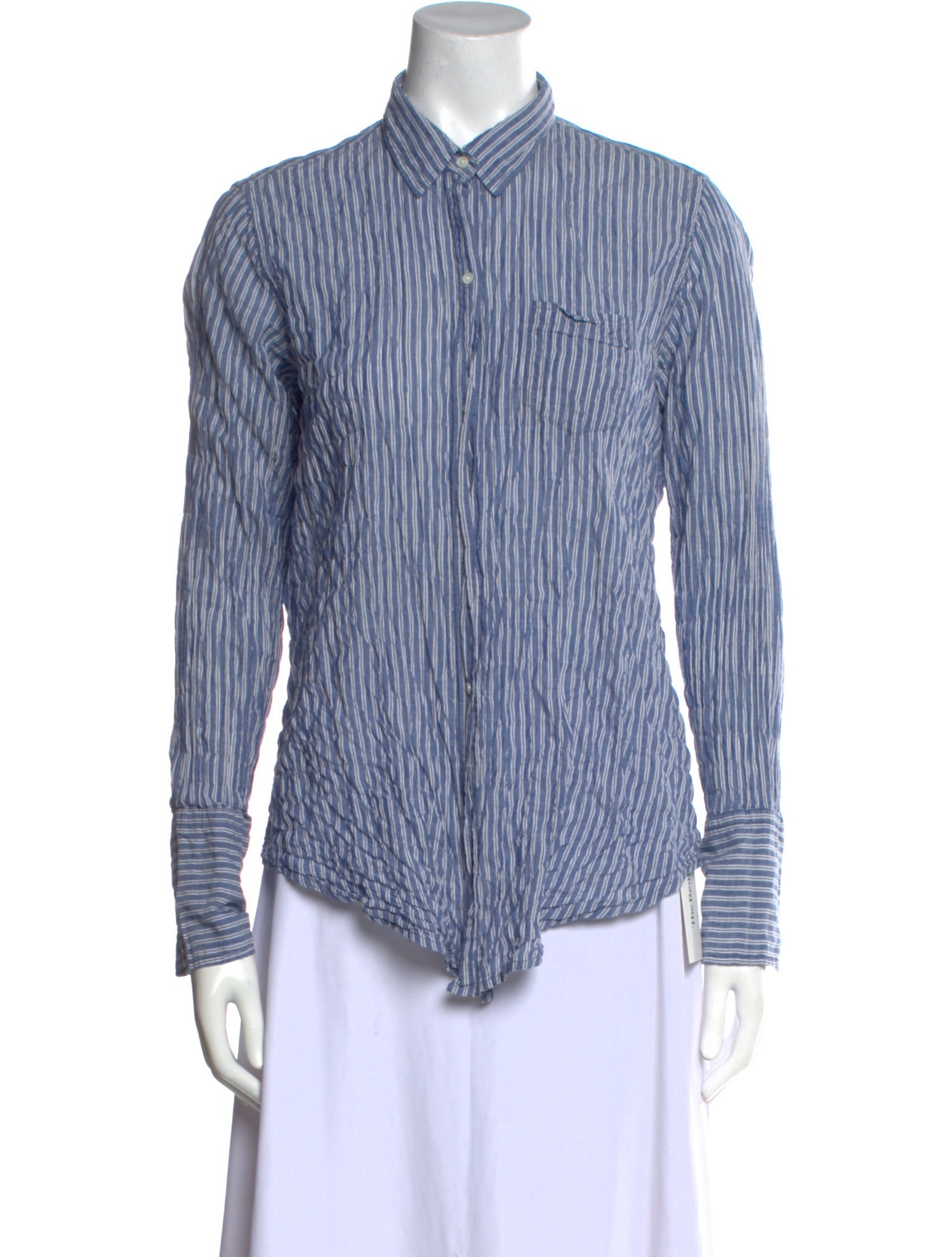 Nili Lotan Striped Long Sleeve Button-Up Top