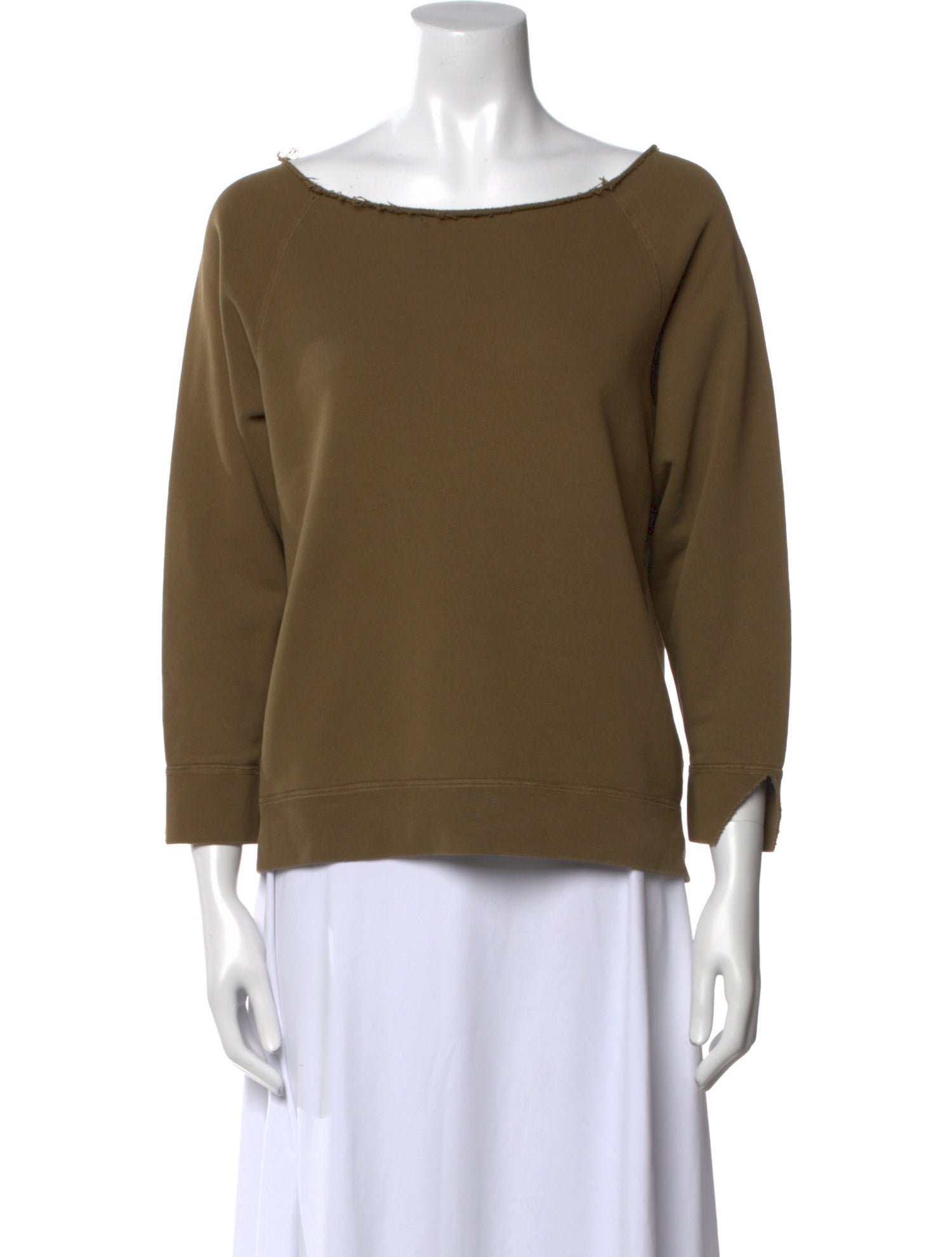 Nili Lotan Scoop Neck Three-Quarter Sleeve Sweatshirt