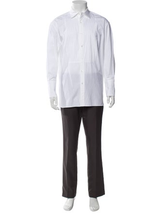 Nili Lotan Striped Long Sleeve Tuxedo Shirt