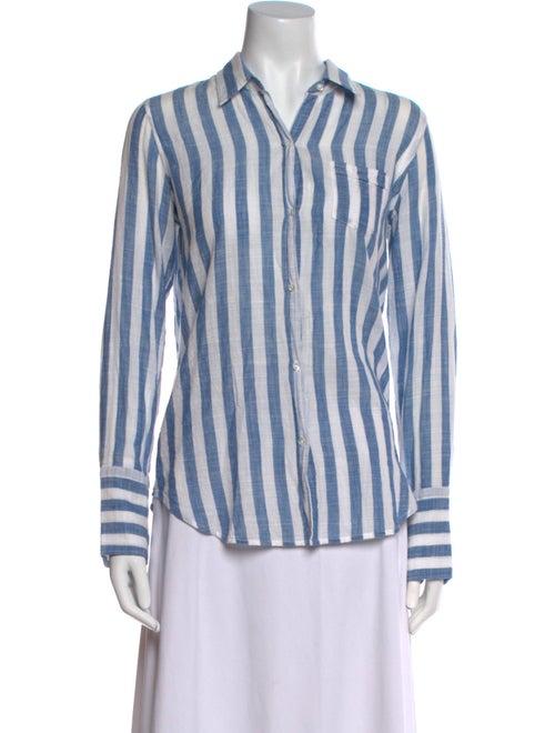 Nili Lotan Striped Long Sleeve Button-Up Top