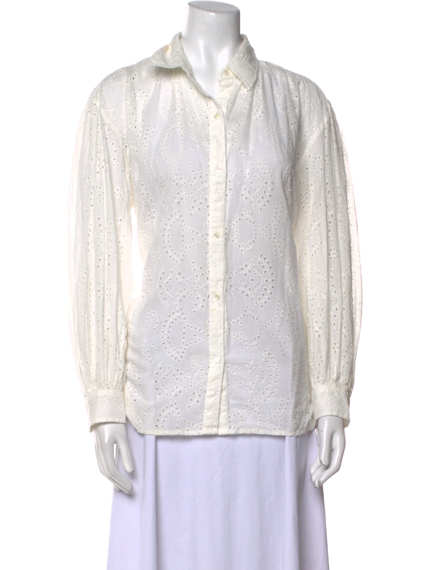 Nili Lotan Printed Long Sleeve Button-Up Top