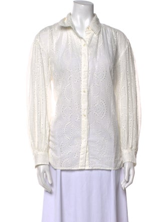 Nili Lotan Printed Long Sleeve Button-Up Top