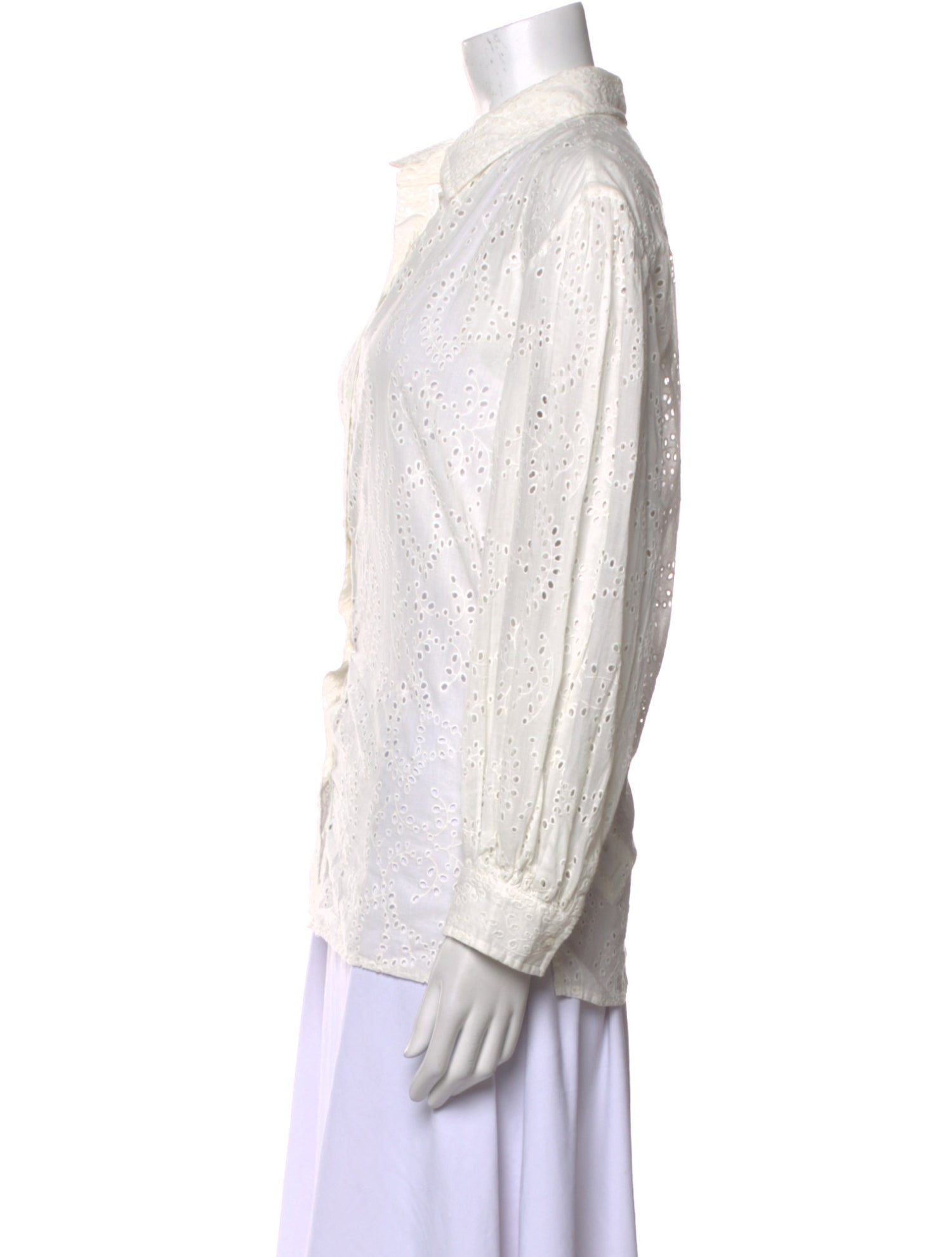 Nili Lotan Printed Long Sleeve Button-Up Top