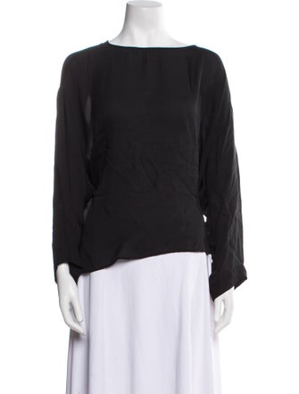 Nili Lotan Bateau Neckline Long Sleeve Blouse