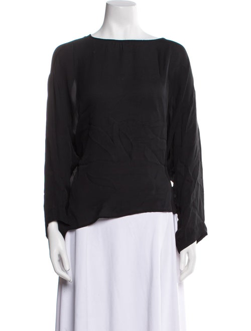 Nili Lotan Bateau Neckline Long Sleeve Blouse