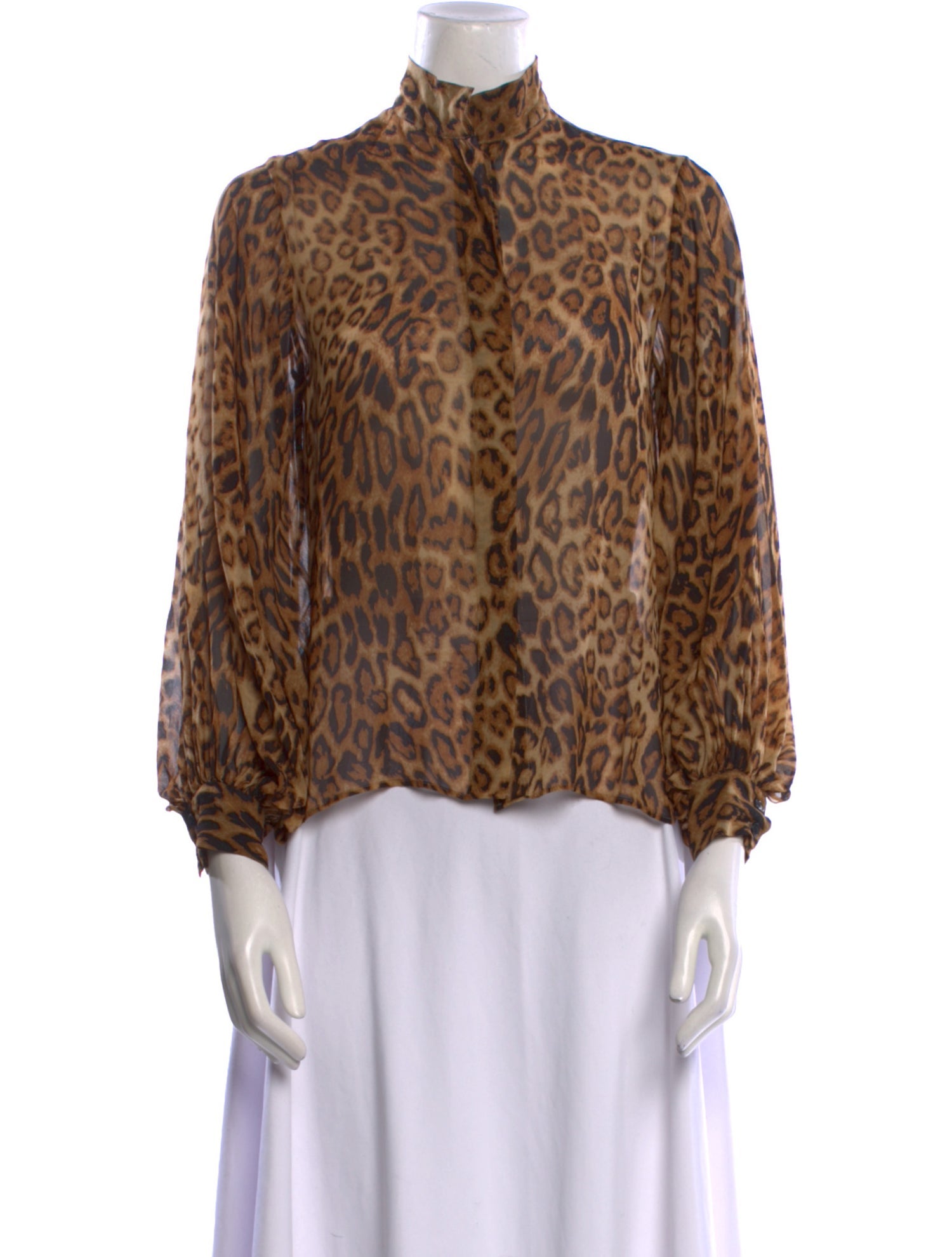 Nili Lotan Silk Animal Print Blouse
