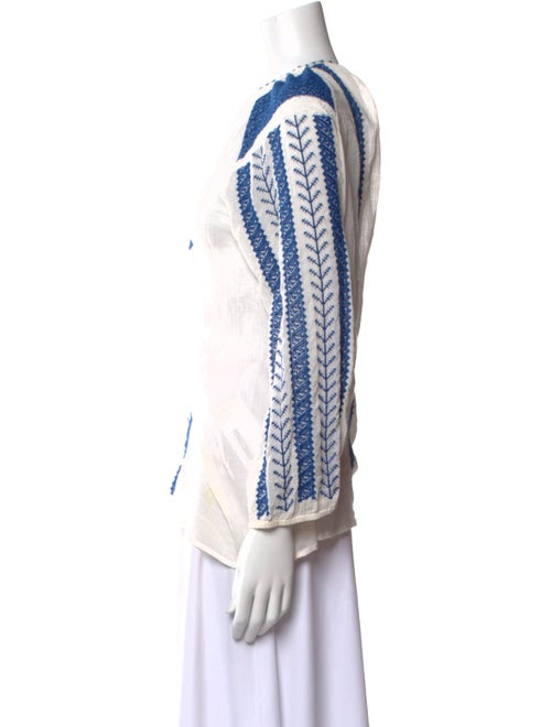 Nili Lotan Printed Scoop Neck Blouse