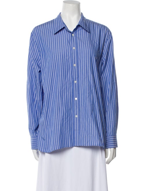 Nili Lotan Striped Long Sleeve Button-Up Top